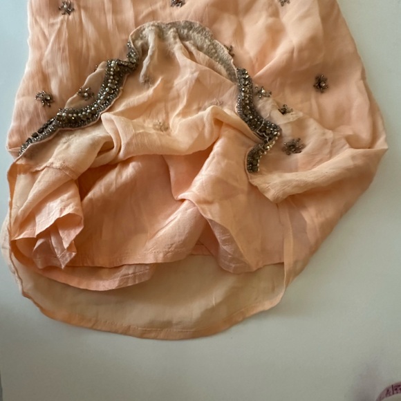 RAGA Orange Stargazing Embellished Beaded Pearl Jeweled Scalloped Hem Dress XS - Picture 7 of 16